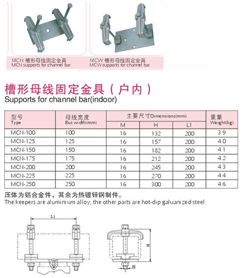 槽形母线固定金具