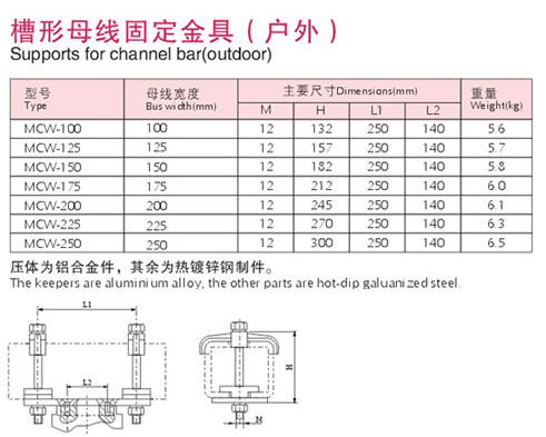 槽形母线固定金具